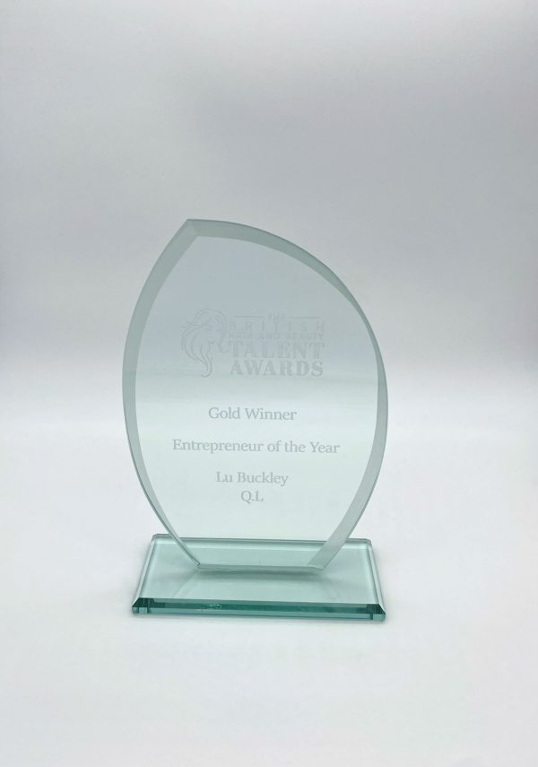 Jade Glass Plaque With Frosted Sides